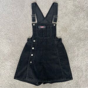 Squeeze Black Corduroy Overall Dress